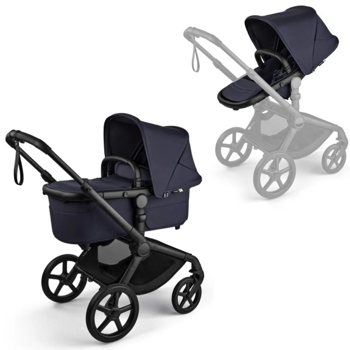 Bugaboo Combi Kinderwagens * Fox 5 Renew Kinderwagen Compleet Black - Deep Indigo Blauw