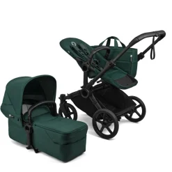 Bugaboo Combi Kinderwagens * Mono Kinderwagen Donkey 6 Compleet Black - Fern Green Groen