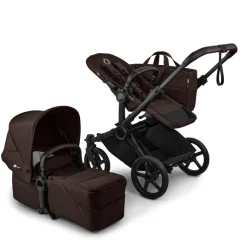 Bugaboo Combi Kinderwagens * Mono Kinderwagen Donkey 6 Compleet Black - Cocoa Brown Bruin