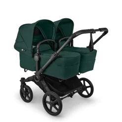 Bugaboo Combi Kinderwagens|Tweelingwagens * Tweeling Kinderwagen Donkey 6 Compleet Black - Fern Green Groen