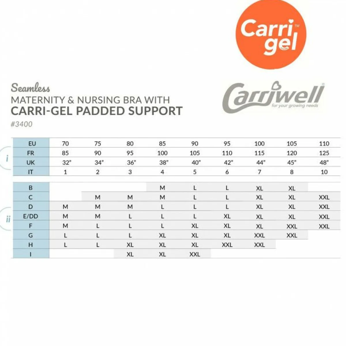 Carriwell Lingerie * Voedingsbh Padded Gelbeugel Wit