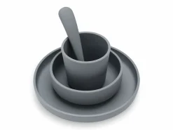 Jollein Kinderbordjes En Kinderbestek|Bedtextiel * Dinnerset Siliconen Storm Grey