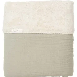 Koeka Bedtextiel * Ledikantdeken Faro Teddy Sage Groen