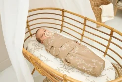 Meyco Inbakerdoeken|Bedtextiel * SwaddleMe Inbakerdoek Gevoerd Branches Sand 0-3 mnd Zand
