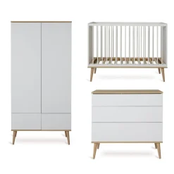 Quax Complete Babykamers * 3 delige Babykamer Flow White & Oak Wit