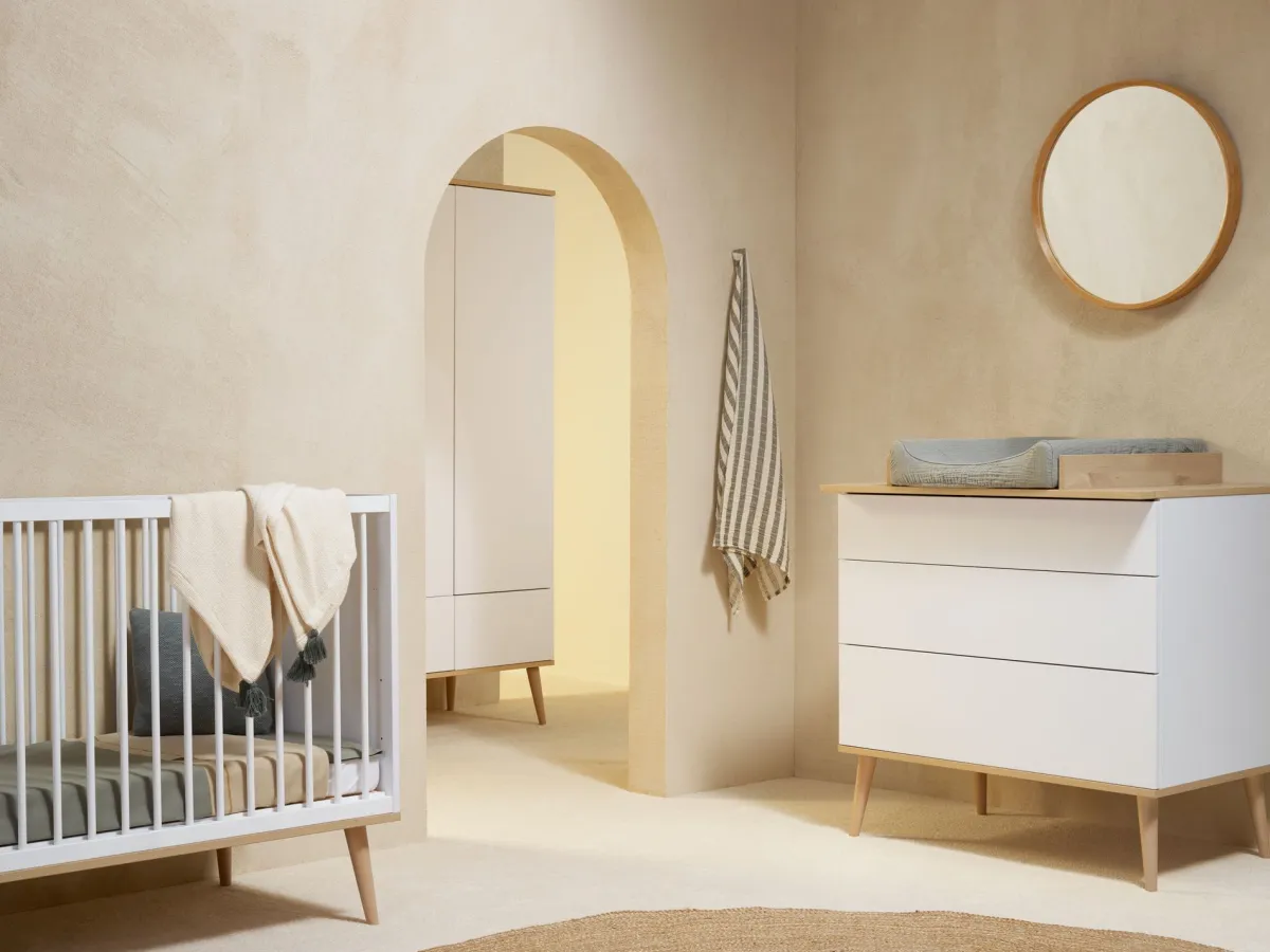 Quax Complete Babykamers * 3 delige Babykamer Flow White & Oak Wit