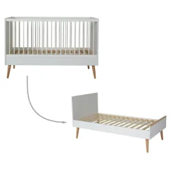 Quax Ledikanten|Peuterbedden * Doorgroeiledikant Cocoon Ice White 70 x 140 Wit