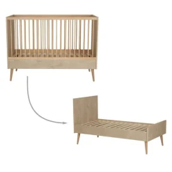 Quax Ledikanten|Peuterbedden * Doorgroeiledikant Cocoon Natural Oak 70 x 140 Naturel
