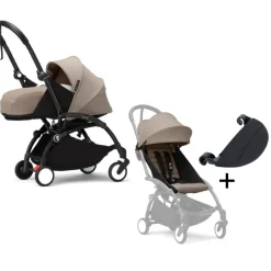 Stokke Combi Kinderwagens|Compacte Kinderwagens * YOYO³ Kinderwagen Compleet met 0+ Newborn Pack – Black Frame Taupe