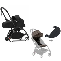 Stokke Combi Kinderwagens|Compacte Kinderwagens * YOYO³ Kinderwagen Compleet Leopard met 0+ Newborn Pack Black – Black Frame Multicolor
